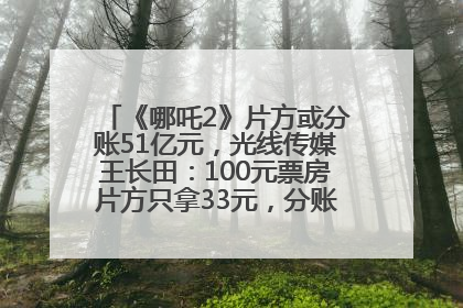 《哪吒2》片方或分账51亿元，光线传媒王长田：100元票房片方只拿33元，分账方式不合理