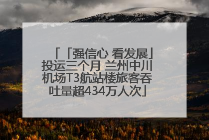「强信心 看发展」投运三个月 兰州中川机场T3航站楼旅客吞吐量超434万人次