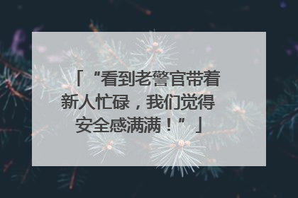 “看到老警官带着新人忙碌，我们觉得安全感满满！”