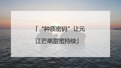 “种质密码”让元江芒果甜蜜持续