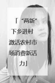 “两新”下乡进村 激活农村市场消费新活力