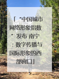 “中国城市网络形象指数”发布 南宁：数字传播与国际形象的西部窗口