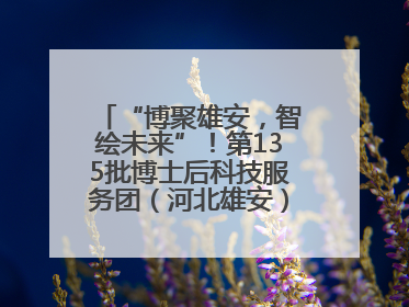 “博聚雄安，智绘未来”！第135批博士后科技服务团（河北雄安）活动成功举办