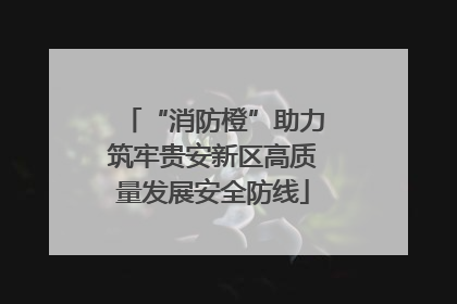 “消防橙”助力筑牢贵安新区高质量发展安全防线