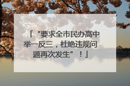 “要求全市民办高中举一反三，杜绝违规问题再次发生”！