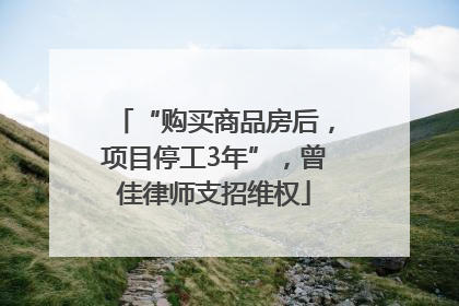 “购买商品房后，项目停工3年”，曾佳律师支招维权