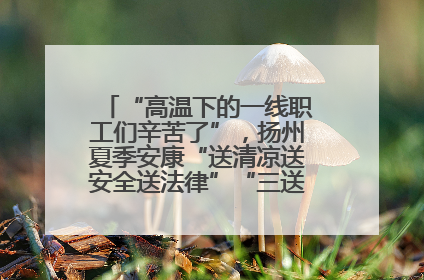 “高温下的一线职工们辛苦了”，扬州夏季安康“送清凉送安全送法律”“三送”活动启幕