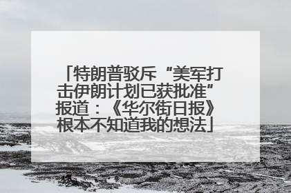 特朗普驳斥“美军打击伊朗计划已获批准”报道：《华尔街日报》根本不知道我的想法