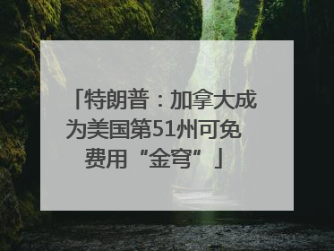 特朗普：加拿大成为美国第51州可免费用“金穹”