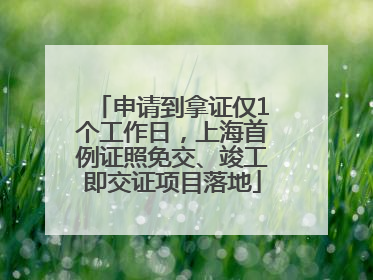 申请到拿证仅1个工作日，上海首例证照免交、竣工即交证项目落地