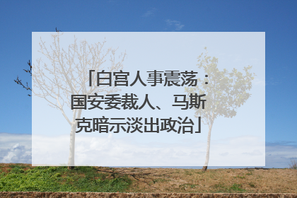 白宫人事震荡：国安委裁人、马斯克暗示淡出政治