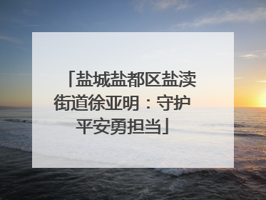 盐城盐都区盐渎街道徐亚明：守护平安勇担当