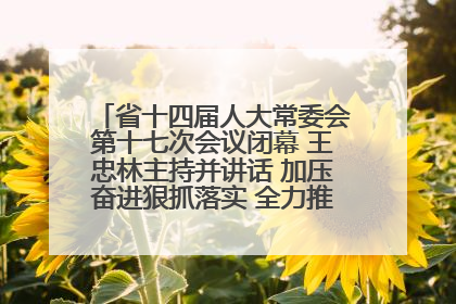 省十四届人大常委会第十七次会议闭幕 王忠林主持并讲话 加压奋进狠抓落实 全力推动支点建设成势见效