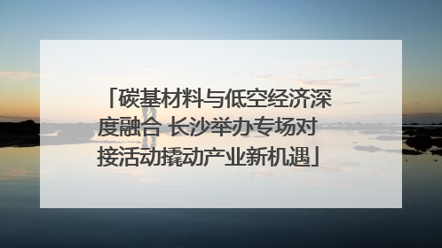 碳基材料与低空经济深度融合 长沙举办专场对接活动撬动产业新机遇