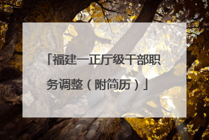 福建一正厅级干部职务调整（附简历）