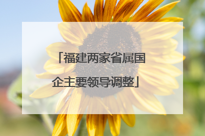 福建两家省属国企主要领导调整