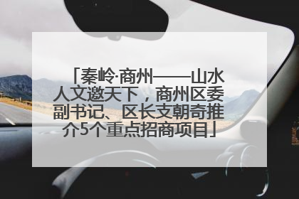 秦岭·商州——山水人文邀天下，商州区委副书记、区长支朝奇推介5个重点招商项目