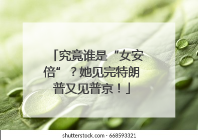 究竟谁是“女安倍”？她见完特朗普又见普京！