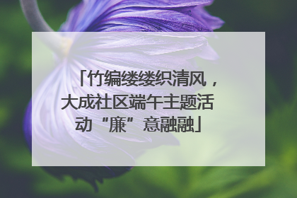 竹编缕缕织清风，大成社区端午主题活动“廉”意融融