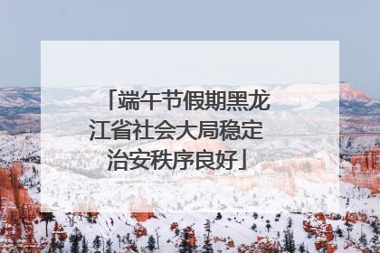 端午节假期黑龙江省社会大局稳定治安秩序良好