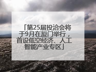 第25届投洽会将于9月在厦门举行，首设低空经济、人工智能产业专区