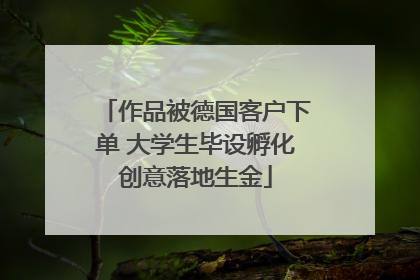 作品被德国客户下单 大学生毕设孵化创意落地生金