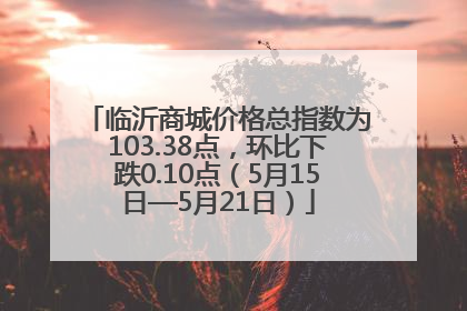 临沂商城价格总指数为103.38点，环比下跌0.10点（5月15日—5月21日）