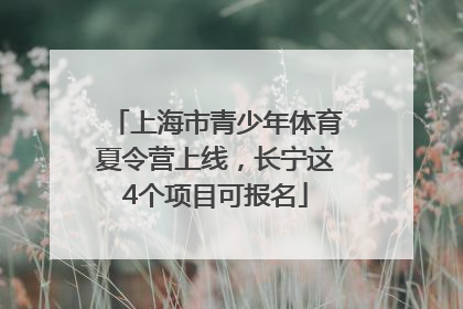 上海市青少年体育夏令营上线，长宁这4个项目可报名