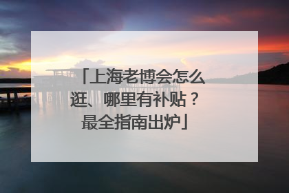 上海老博会怎么逛、哪里有补贴？最全指南出炉