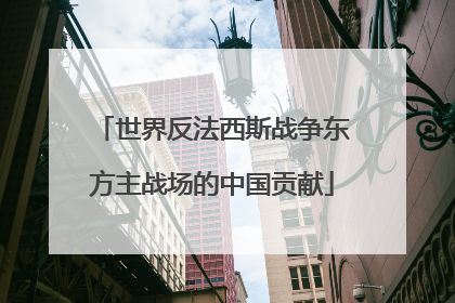 世界反法西斯战争东方主战场的中国贡献
