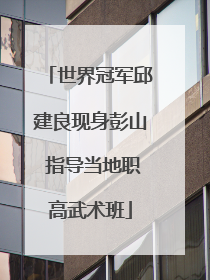 世界冠军邱建良现身彭山 指导当地职高武术班