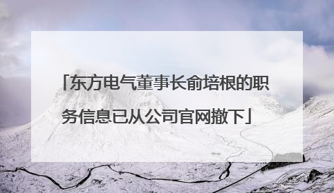 东方电气董事长俞培根的职务信息已从公司官网撤下