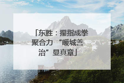 东胜：攥指成拳聚合力 “暖城善治”显真章