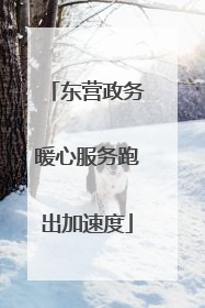 东营政务暖心服务跑出加速度