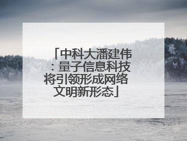 中科大潘建伟：量子信息科技将引领形成网络文明新形态