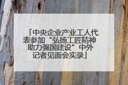 中央企业产业工人代表参加“弘扬工匠精神 助力强国建设”中外记者见面会实录