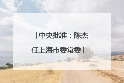 中央批准：陈杰任上海市委常委