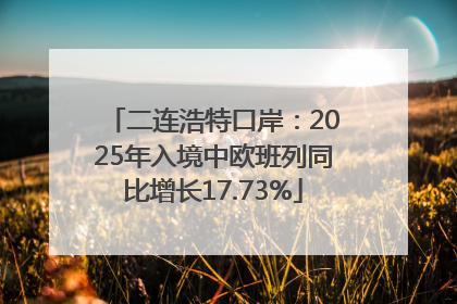 二连浩特口岸：2025年入境中欧班列同比增长17.73%