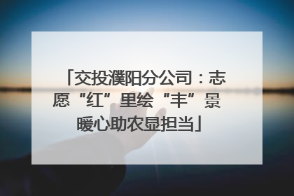 交投濮阳分公司：志愿“红”里绘“丰”景 暖心助农显担当