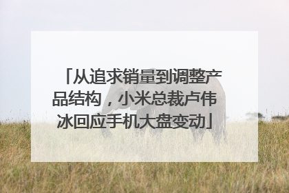 从追求销量到调整产品结构，小米总裁卢伟冰回应手机大盘变动