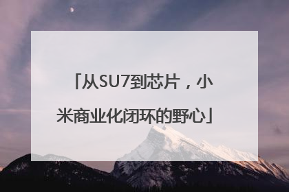 从SU7到芯片，小米商业化闭环的野心