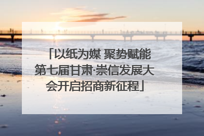 以纸为媒 聚势赋能 第七届甘肃·崇信发展大会开启招商新征程