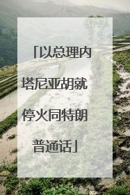 以总理内塔尼亚胡就停火同特朗普通话