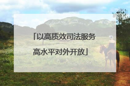 以高质效司法服务高水平对外开放