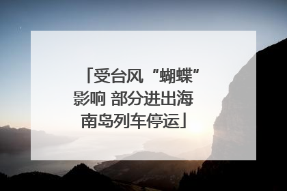 受台风“蝴蝶”影响 部分进出海南岛列车停运