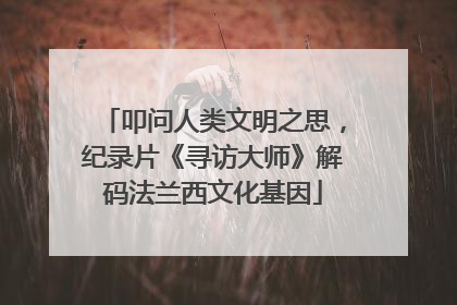 叩问人类文明之思，纪录片《寻访大师》解码法兰西文化基因