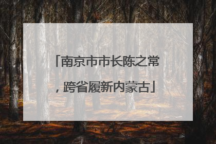 南京市市长陈之常，跨省履新内蒙古