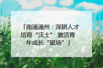 南通通州：深耕人才培育“沃土” 激活青年成长“磁场”
