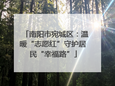 南阳市宛城区：温暖“志愿红”守护居民“幸福路”