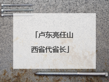 卢东亮任山西省代省长